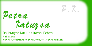 petra kaluzsa business card